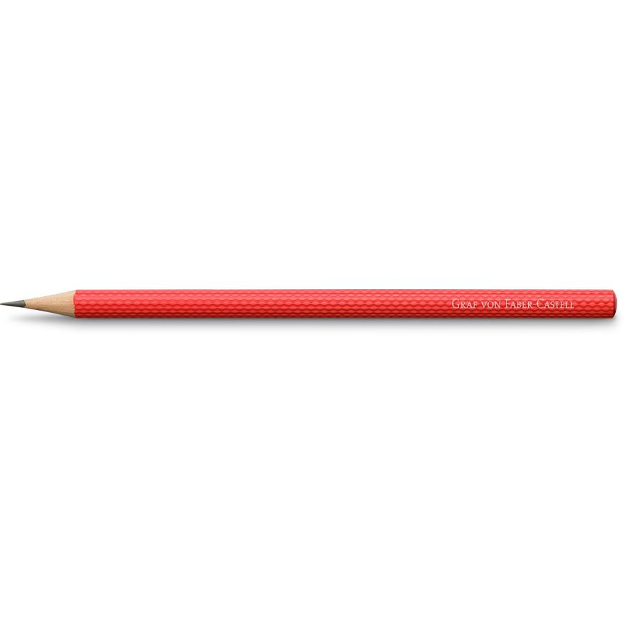 Graf-von-Faber-Castell - Guilloche 3'lü Kurşun Kalem, Hint Kırmızısı