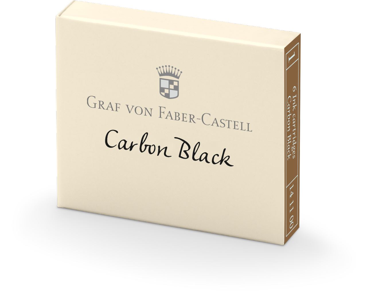 Graf-von-Faber-Castell - 6’lı Dolma Kalem Kartuşu, Karbon Siyah