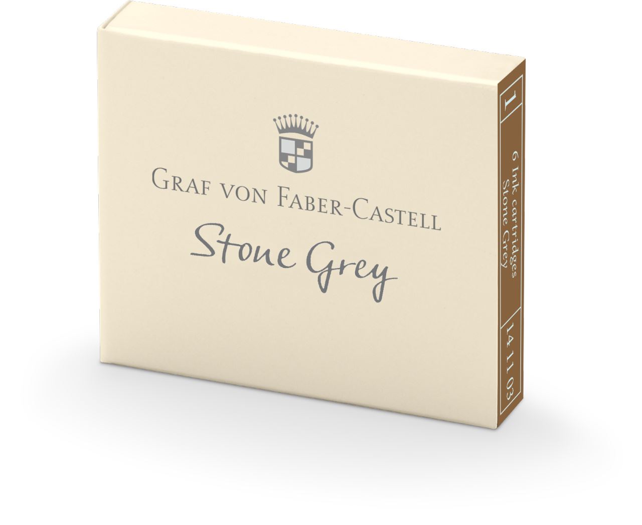 Graf-von-Faber-Castell - 6’lı Dolma Kalem Kartuşu, Taş Grisi