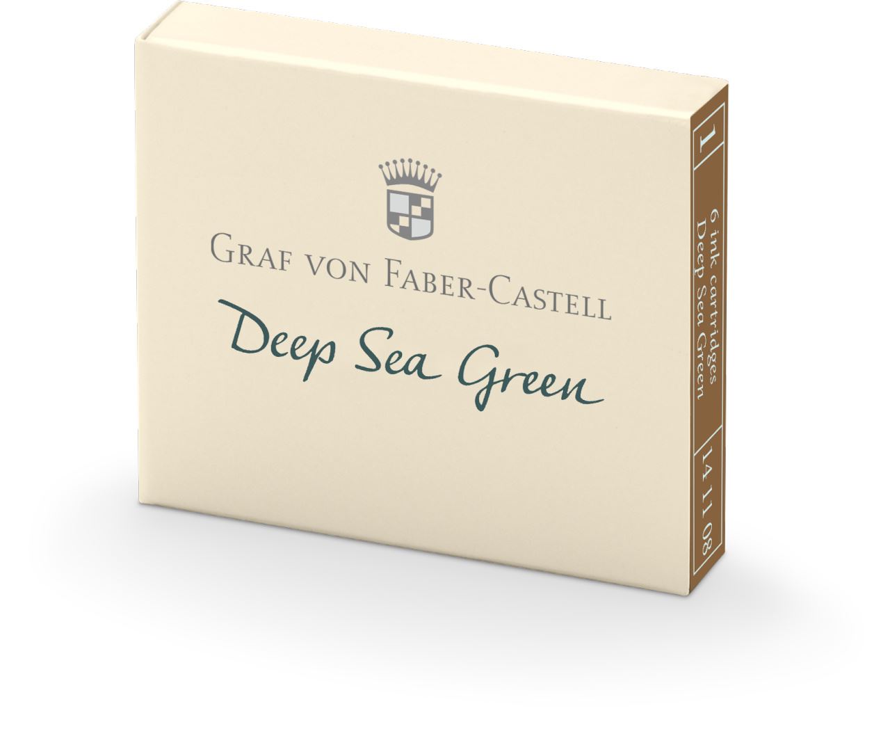 Graf-von-Faber-Castell - 6’lı Dolma Kalem Kartuşu, Deniz Yeşili